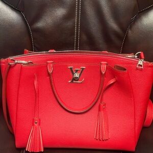 Louis Vuitton Lock Me Red Tote Bag